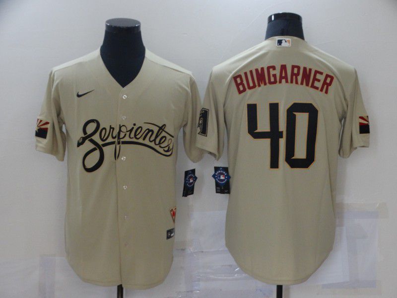 Men Arizona Diamondback 40 Bumgarner City Edition Gray Game Nike 2021 MLB Jersey